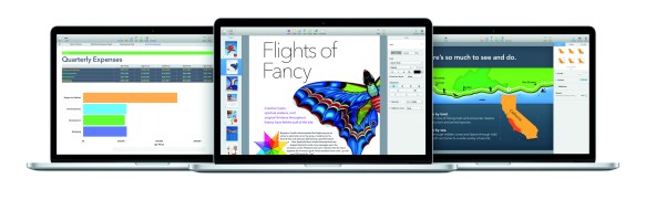 Das neue 15 Zoll macBook Pro und die kostenlos erhältlichen iWork-Programme.