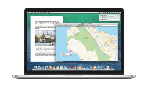 iBooks, Maps und die neuen Benachrichtigungen auf dem 15 Zoll MacBook Pro.