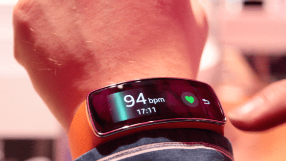Unser leicht erhöhter Puls auf der Gear Fit.